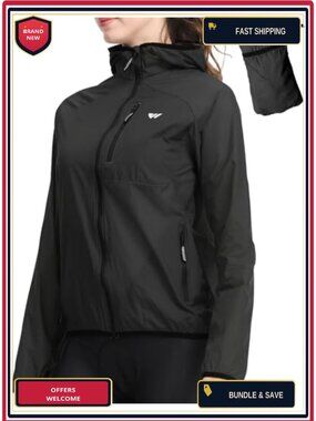 Lightweight Water-Resistant Packable Reflective Hooded Cycling Rain Jacket